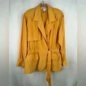 Norton McNaughton Lightweight Summer Jacket 100% Silk Tie Waist Vintage Size 8